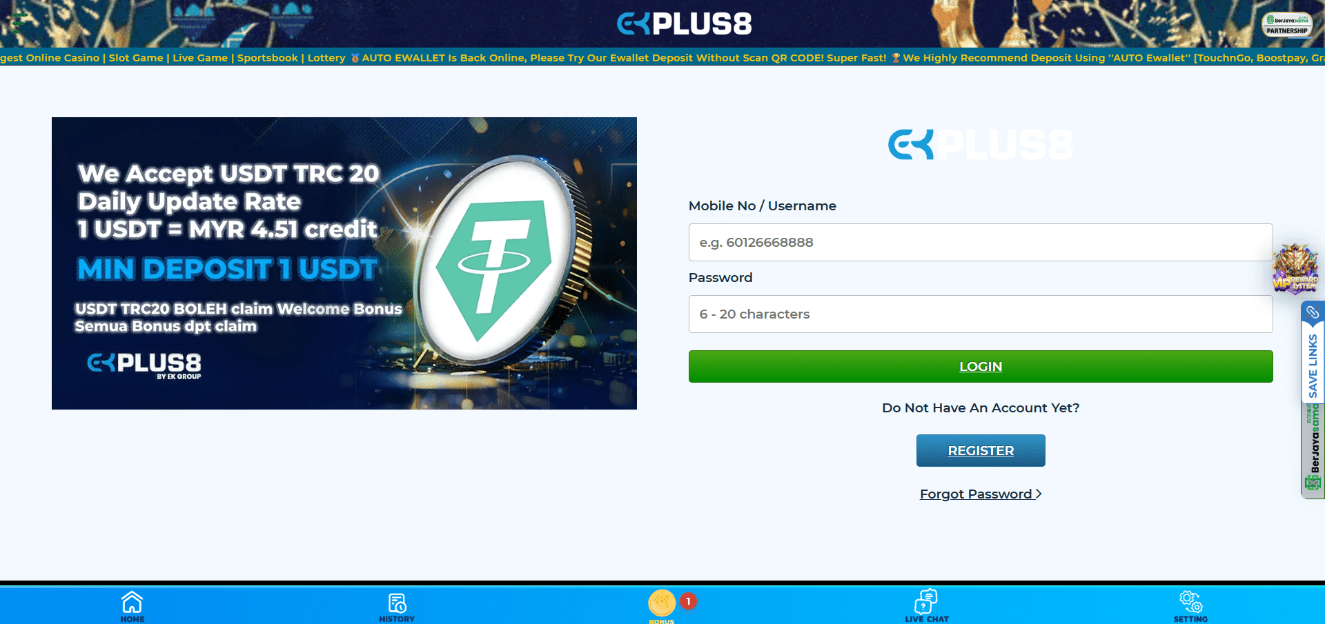 ekplus8 welcome bonus offer for new members in Malaysia